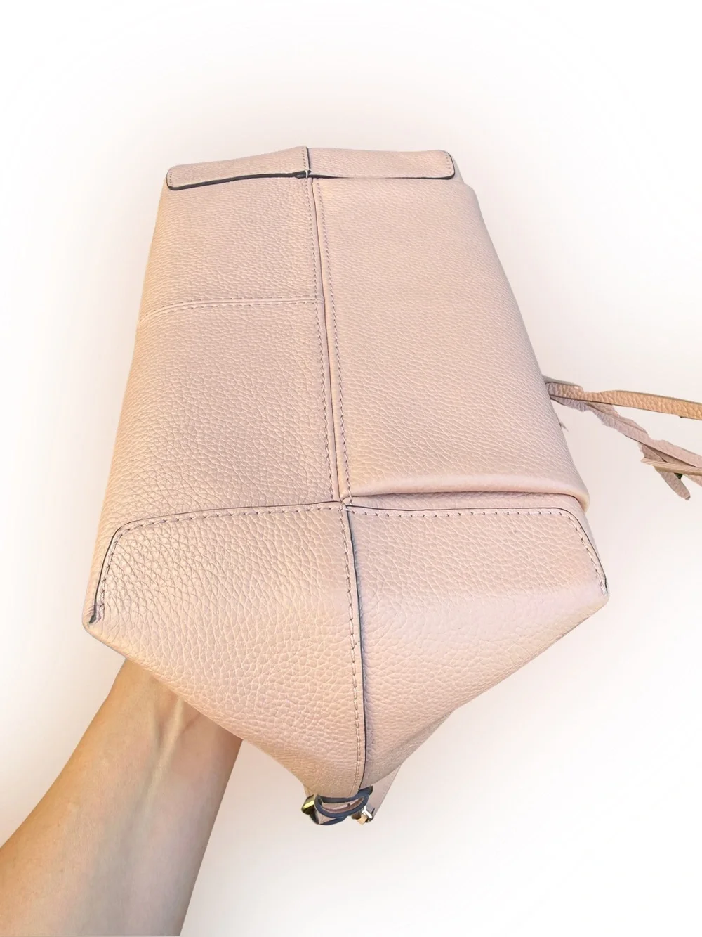 See by Chloe Blush Taupe Joan Suede Pebble Leather Shoulder Crossbody Hobo w/COA - Picture 5 of 13
